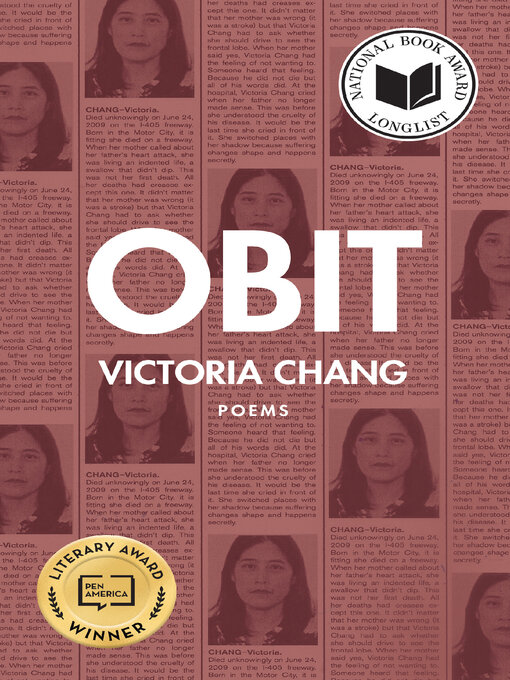Title details for Obit by Victoria Chang - Available